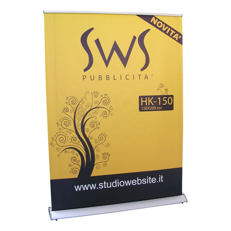  Roll up elegance H 200 x L 150 cm con stampa e borsa per 